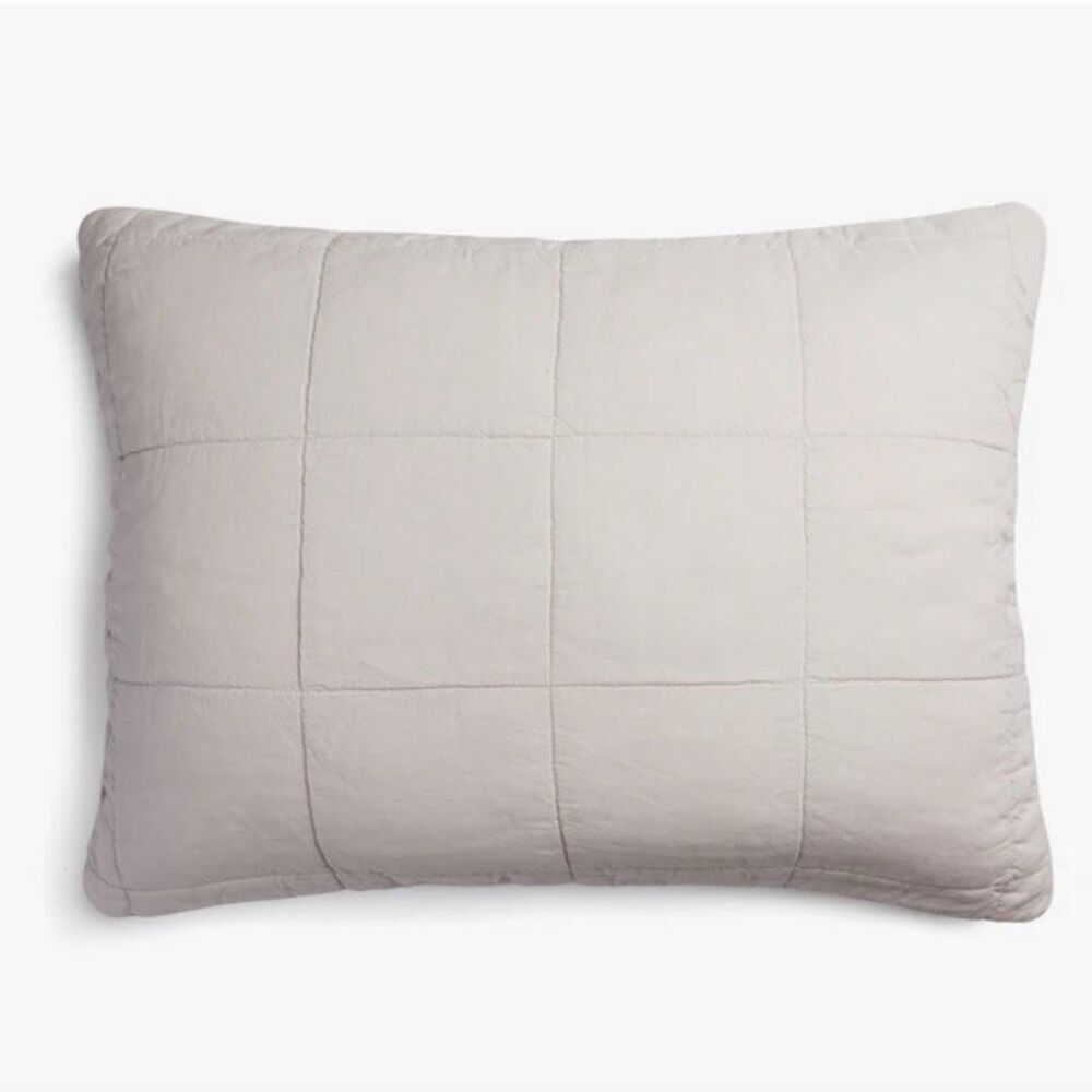 PARACHUTE Linen Box Quilted Standard Sham Blush Pink